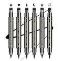 6 Pcs Double-Headed Eyeliner Stamp Set - Waterproof Liquid Liner