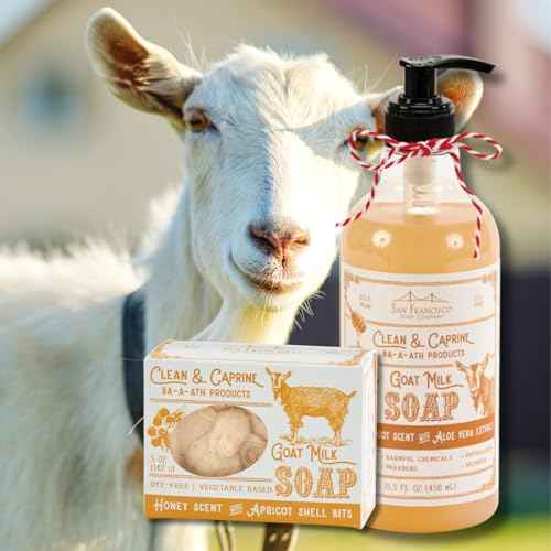 San Francisco Soap Company Clean & Caprine Goat Milk Hand Soap | Honey | Dye-Free Hand Soap | Enriched with Nourishing Goat Milk | Unisex Fragrance | 15.5 Fl oz