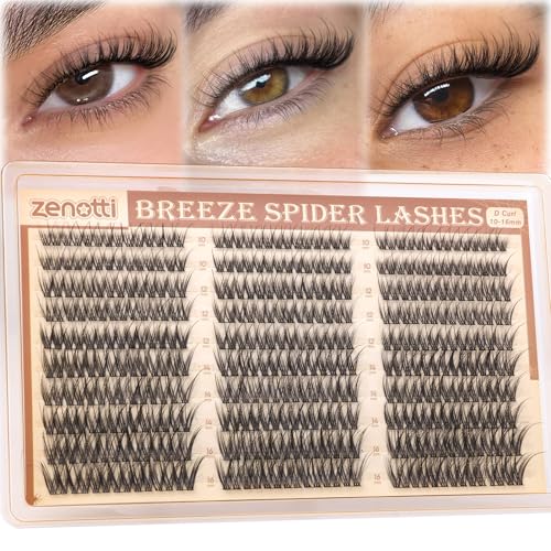 Zenotti C-Curl 210Pcs Soft Spider Lash Clusters 10-16mm Kim K Breeze Look