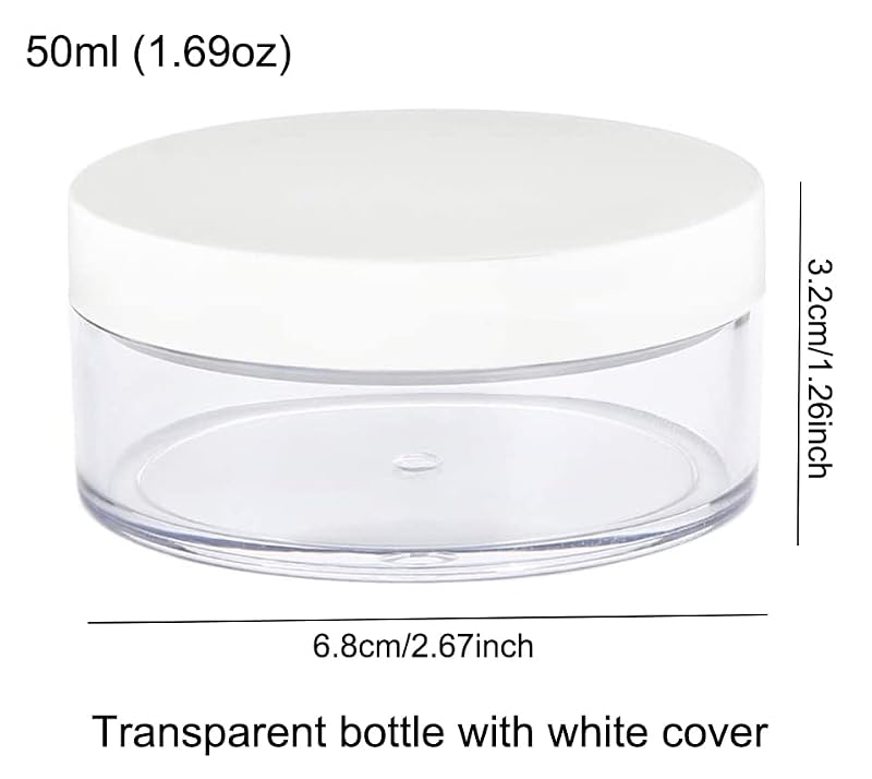 50ml Loose Powder Compact Container with Sifter - Pack of 4