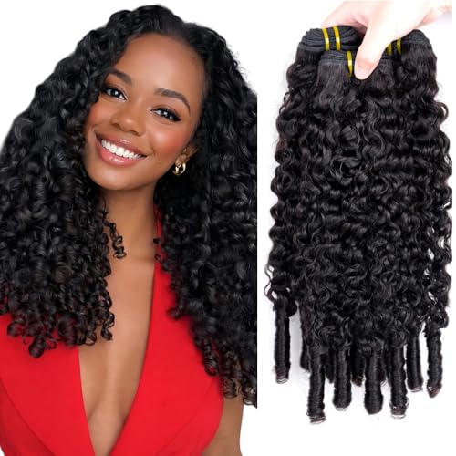 Freiuoke 300g Burmese Curly Human Hair Bundles - 22/24/26 Inch