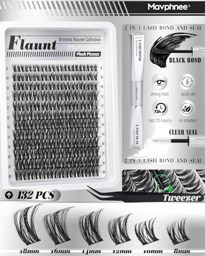 Wispy Cluster Lash Extensions Kit - 132Pcs DIY Lashes 8-18MM