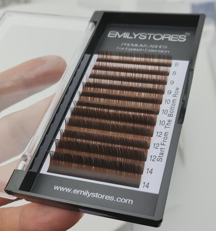 Brown Eyelash Extensions 0.10MM D Curl 8-14MM Mix