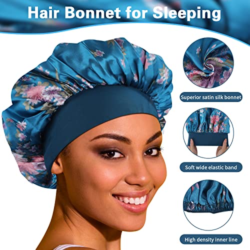 ROYBENS Satin Bonnet for Sleeping - 4 Pack Large Bonnets