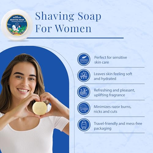 Satthwa Organic Shaving Soap Puck infused with Patchouli & Cedarwood | Create the Perfect Lather | Excellent for Silky Smooth Shaves | Hydrates and Shields, 50g (1.7oz)