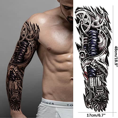 Tribal Totem Full Sleeve Temporary Tattoos for Men & Women, 8-Sheet