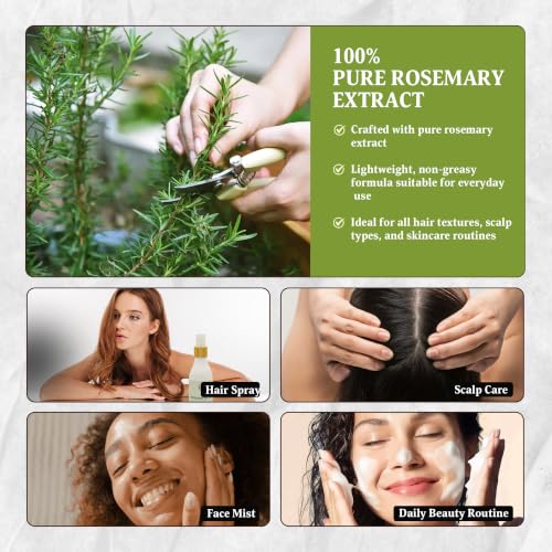 Yogi's Gift Rosemary Water 6.5 fl oz - Hydrosol Mist for Hair, Face & Skin, Pack of 1