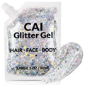 CAI Beauty Holographic Silver Glitter Gel - 3 oz Vegan & Non-Toxic