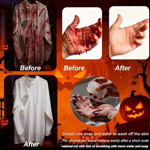 MEICOLY Blood Splatter, 2.1oz Fake Blood Spray, Halloween Liquid Blood for Clothes, Zombie Bride, Vampire and Monster SFX Scary Clown Makeup & Dress Up,Dark,1 Pack