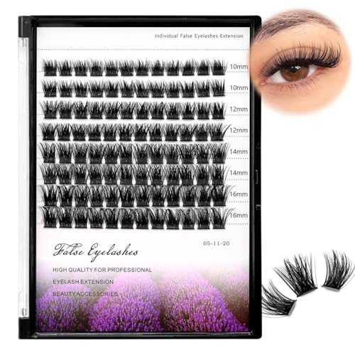 96pcs Black Cluster Lashes 5D Volume Wide Stem Individual Extensions