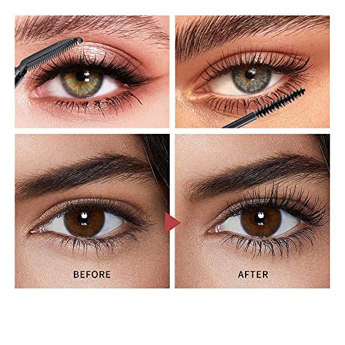 2 in 1 Waterproof Mascara, Tiny Brush for Fine Short Eyelash, Natural Lengthening And Thickening Effect, Extra Long Lash Eyelashes,Voluminous Eyelashes, Smudge-proof £¨1 Pcs£©