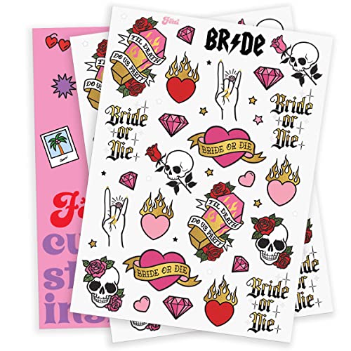 xo, Fetti Bride or Die Temporary Tattoos - 48 Gold Foil Designs