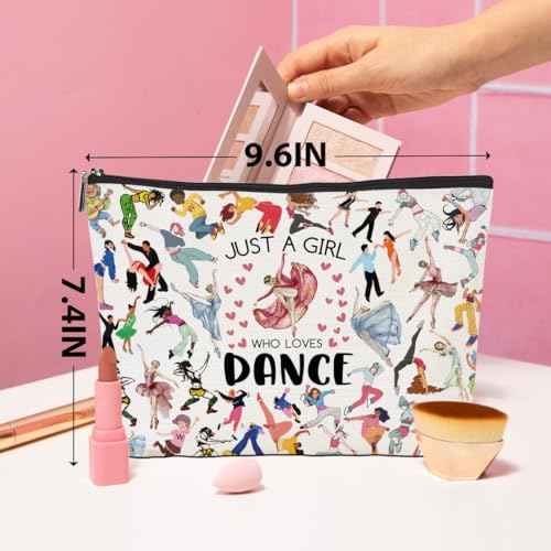 Christmas Thank You Gifts Dance Makeup Bag for Girls Dancer Recital Gift, Cosmetic Toiletry Bag with Zipper Pouch Dance Gift for Women, Sister, Lover, Teacher, Friendship Secret Santa Gifts