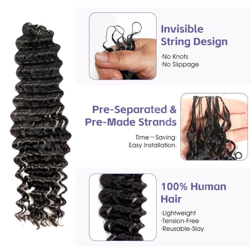 OQ Deep Wave Crochet Hair 18" - 100% Human Hair Extensions