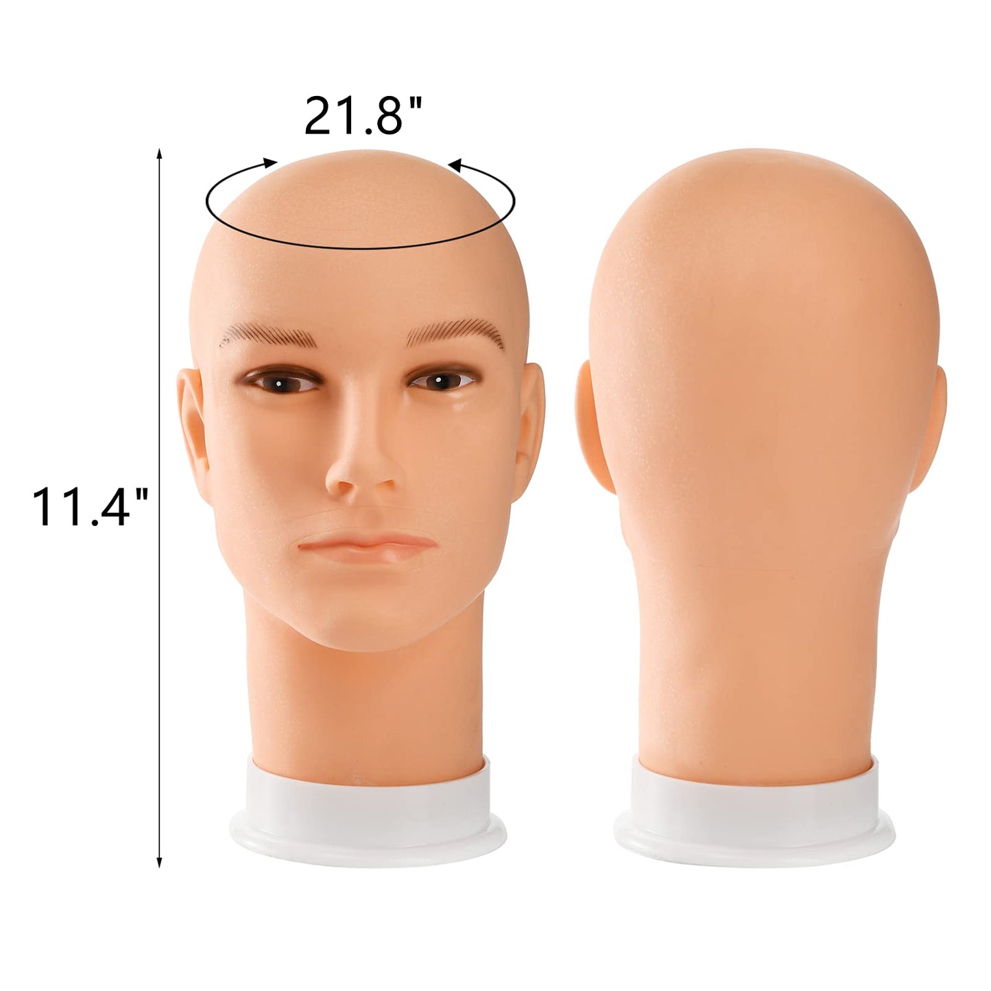 Dicunoy 2PCS Mannequin Heads, Male Hair Model, Bald Wig, Afro American Cosmetology Head for Eyeglasses, Hairs, Hat, Helmet, Glasses Display
