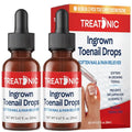 Treatonic Ingrown Toenail Treatment Drops - Ingrown Toenail Softener and Reliever Kit for Easy Trimming with Silicone Gel Toe Caps - 2 Pack