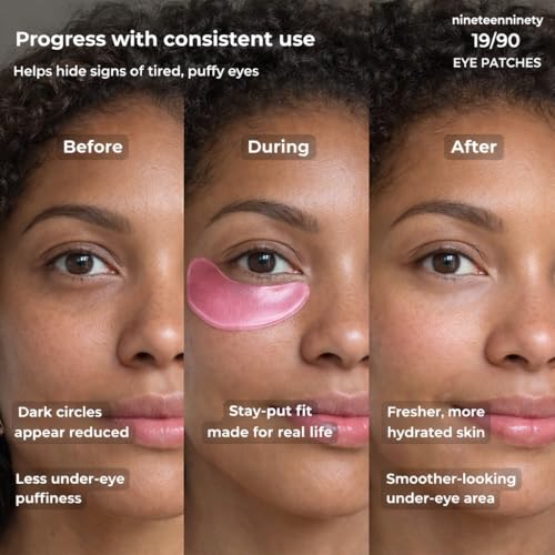 19/90 Revitalizing Hydrogel Under Eye Patches for Dark Circles & Puffiness - Salmon PDRN, Peptides & Hyaluronic Acid - Pink (15 Pair)