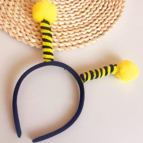 YAXAMING 2 Pcs Halloween Bee Headband Eyeglasses Glasses Bee Antenna Hair Hoops Bee Headpiece Hairband Hair Bands Sunglasses Women Xmas Cosplay Holiday Festival Dress Up Birthday Party Accessories