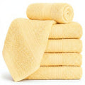 Ample Decor 100% Cotton Washcloths 12x12 Inch, 600 GSM, Set of 5