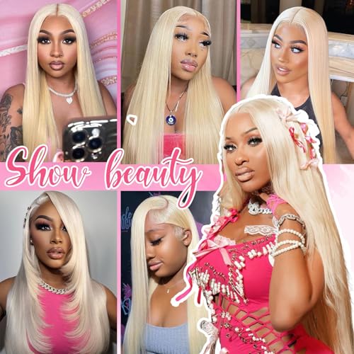 613 Blonde Human Hair Lace Front Wig 13x6 HD 200 Density 20"