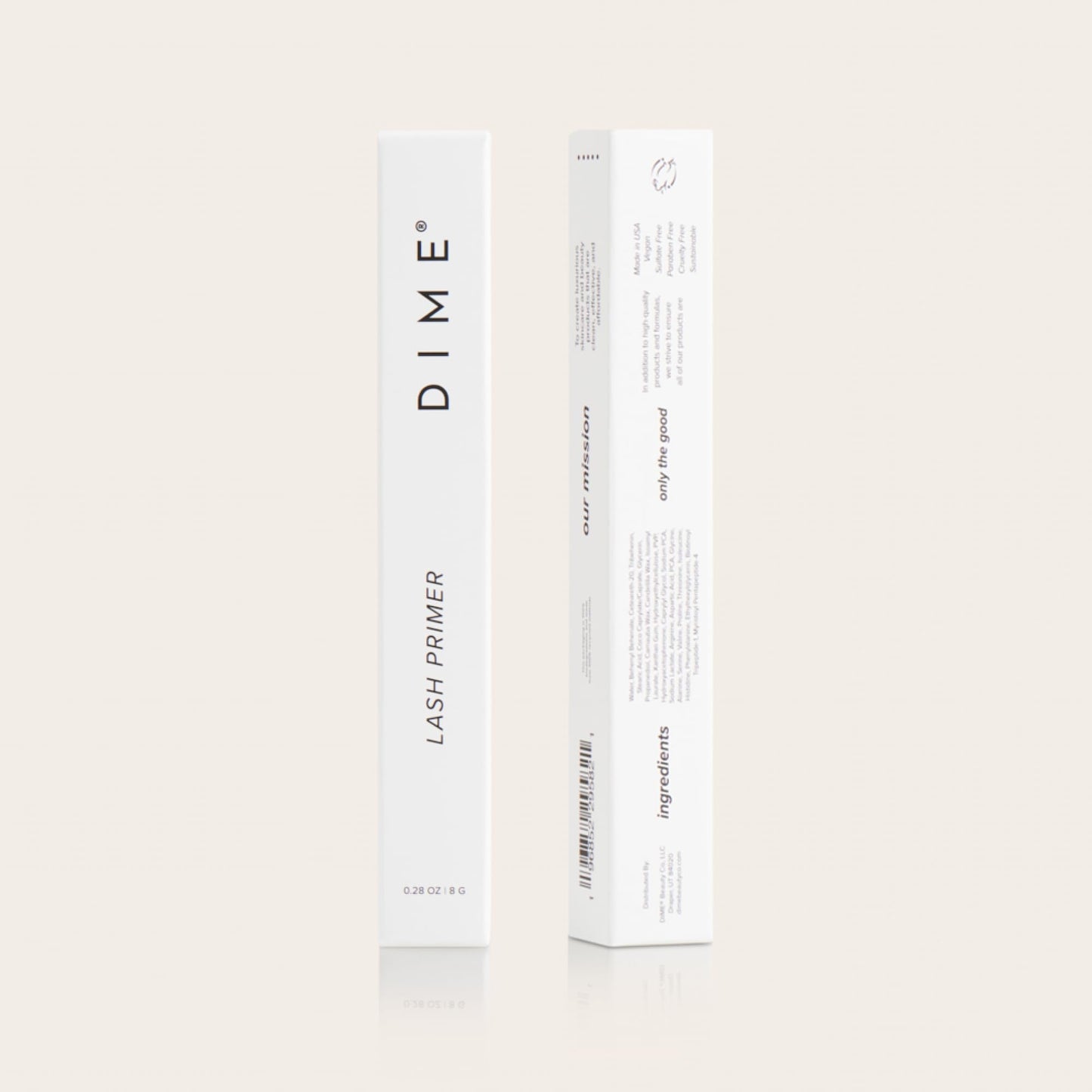 DIME Beauty Lash Primer, Eyelash Primer for Added Mascara Volume and Length, White Prime and Growth Serum, 8 g / 0.28 oz