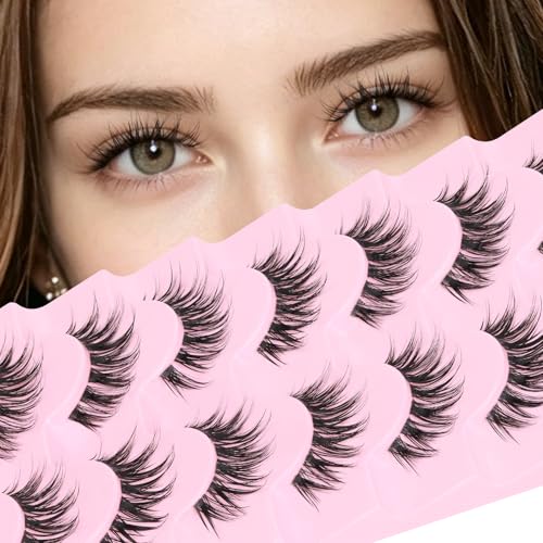 Wispy False Eyelashes 7 Pairs C Curl 10-14mm Natural Look