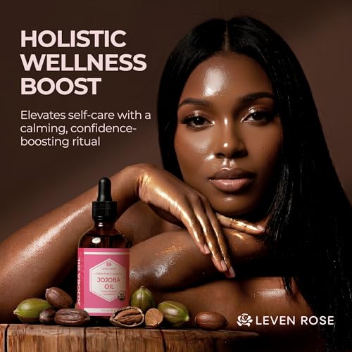 Leven Rose Organic Jojoba Oil 4 oz - Cold Pressed Skin Hair Nails Moisturizer