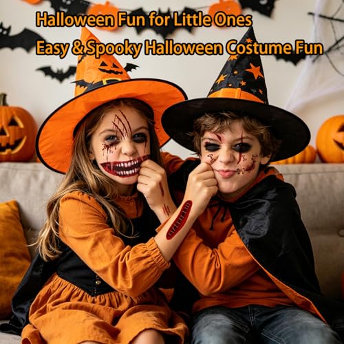 Halloween Wound Tattoos - 12 Sheets Fake Scars Waterproof