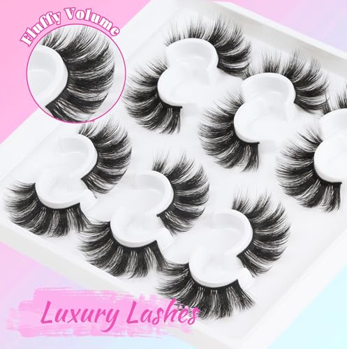 Losha 5D Fluffy False Eyelashes 20mm 6 Pairs Dramatic Faux Mink