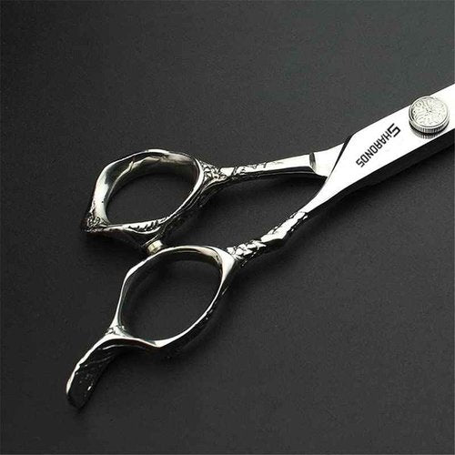 6/7/8 Inch Professional Hairdressing Scissors Barber Rose Pattern Hair Stylist Shears Styling Tool Japanese Stainless Steel Clippers (8-in cutting scissors)