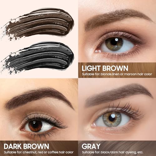 Brow Tattoo Peel Off - Eyebrow Gel with Eyebrow Stencils Long-Lasting Makeup, Brow Gel Eyebrow Tattoos Waterproof, Eye Brow Pencils Create Full Voluminous Brows for Women (Light Brown)