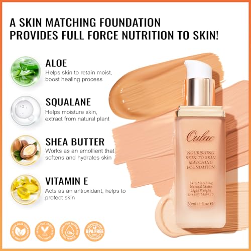 Oulac Foundation Makeup Medium to High Coverage Caramel 16
