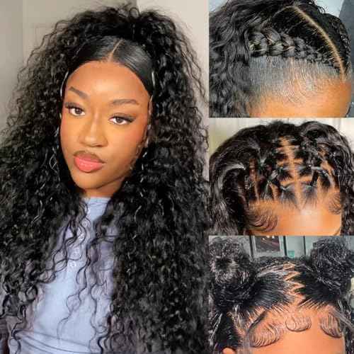 Water Wave Lace Front Wigs Human Hair 220 Density 13x6 HD Transparent Lace Frontal Wigs Human Hair Pre Plucked with Baby Hair 22 Inch Curly Lace Front Wigs for Women