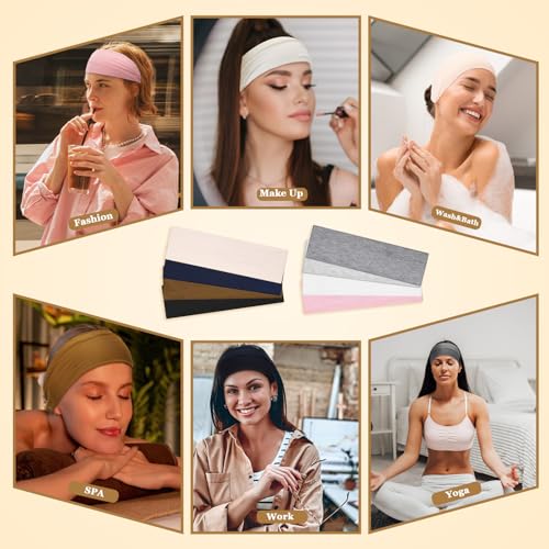 ProSuites 8 Pack Wide Headbands for Women – Sweat Absorbing Yoga