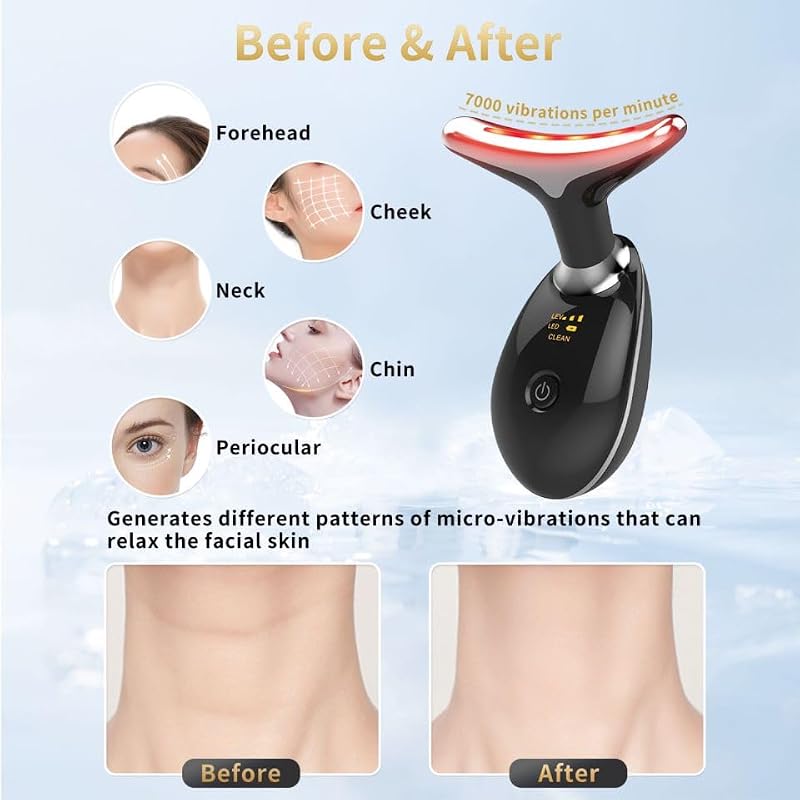 7-Color LED Facial Beauty Device with Vibration & Heat