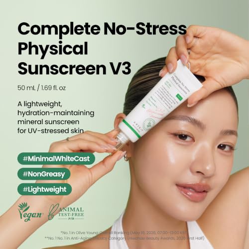 AXIS-Y Complete No-Stress Sunscreen SPF 50 - Mineral Face Sunscreen with Zinc Oxide & Niacinamide