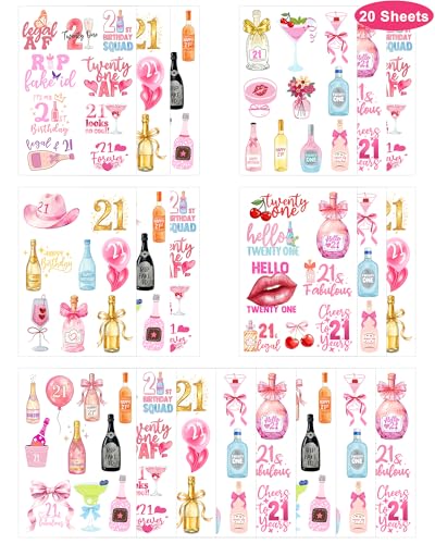 180Pc 21st Birthday Temporary Tattoos - Hypoallergenic Party Favors