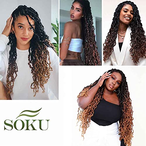 SOKU Passion Twist Crochet Hair 26" - 8 Packs Pre Twisted Senegalese Yanky Twist Crochet Hair Bey-Blonde Majesty Twist Pre-looped Synthetic Dreadlocks Bohemian Locs for Black Women