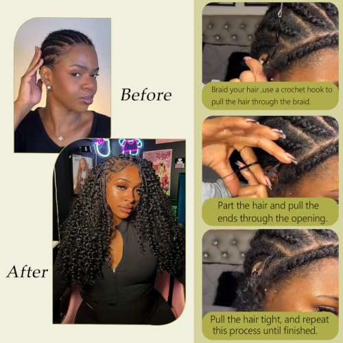 Lemoda Burmese Curly Human Crochet Hair 14" 120g