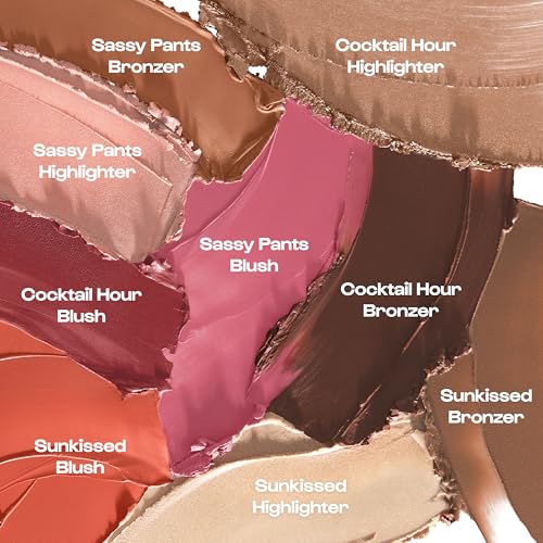 Alleyoop Stack The Odds ? All-in-One Cream Makeup Palette with Blush, Contour, Bronzer & Highlighter, Stackable Face Palette for Natural Color, Easy Touch-Ups & Travel Makeup Convenience, Sassy Pants