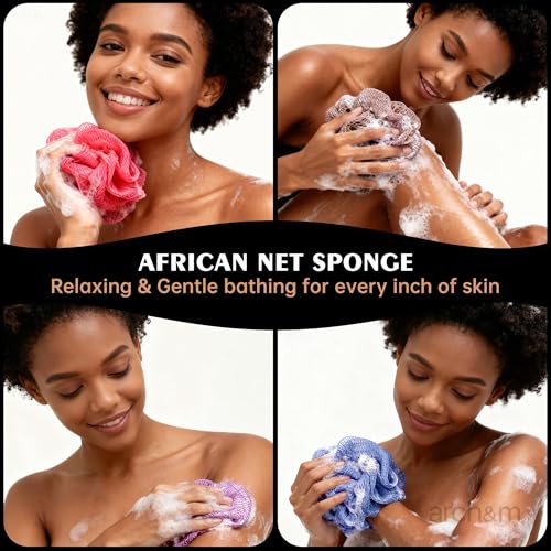 ARCH&M African Net Sponge 53" Extra-Long 2-Pack | Back Scrubber