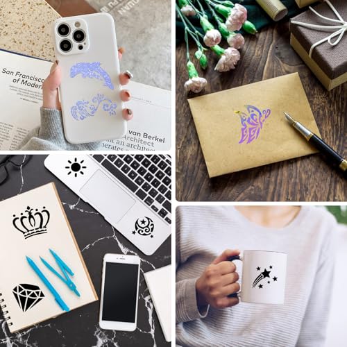 JUNEBRUSHS 1152 Pcs Temporary Tattoo Stencils, Henna Tattoo Stencils with Various Tattoos Stencils Stickers for Kids Boys Girls Women Face Make up Art Craft Festival Gift (29 x 21 cm)