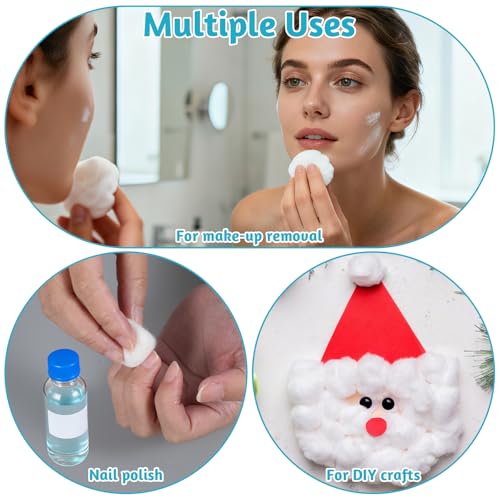 2000 Bulk Soft Cotton Balls - Absorbent Multipurpose Cotton for Skincare
