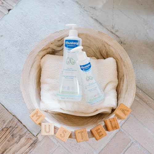 Mustela No-Rinse Micellar Baby Cleansing Water 10.1 Fl Oz - Natural Ingredients, Travel Pack