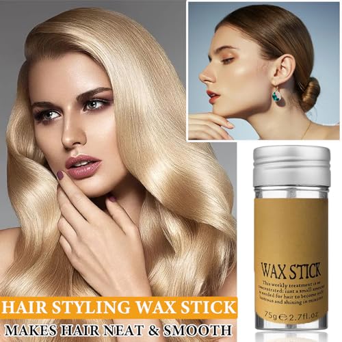 DuoZeng Hair Wax Stick, 2 Pcs - Styling Agent for Women & Men - Long Lasting Hair Care Slick Stick Wax- Non-greasy - Edge Control, Frizzy Hair, Natural, Stick Form