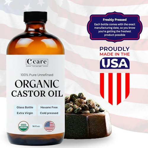 C CARE Organic Castor Oil 16oz - 100% Pure Cold Pressed