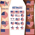 136 PCS American Flag Tattoos, Fourth of July Decorations Tattoos, Red White and Blue Party Supplies, Gifts for Boys, Girls, Accessories for Independence Day, Memorial Day, Labor Day