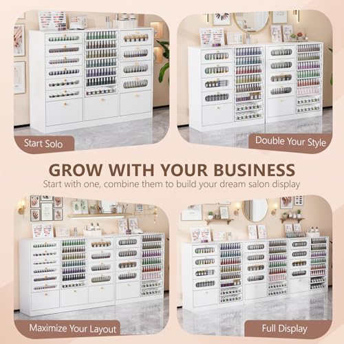 OmySalon 47.2" Nail Polish Organizer Cabinet - 20 Drawers