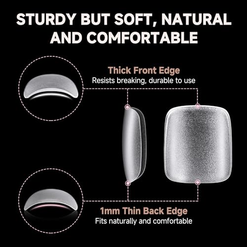 UNA GELLA Squoval Toe Nail Tips Full Cover 216Pcs - Double Matte, Natural Look