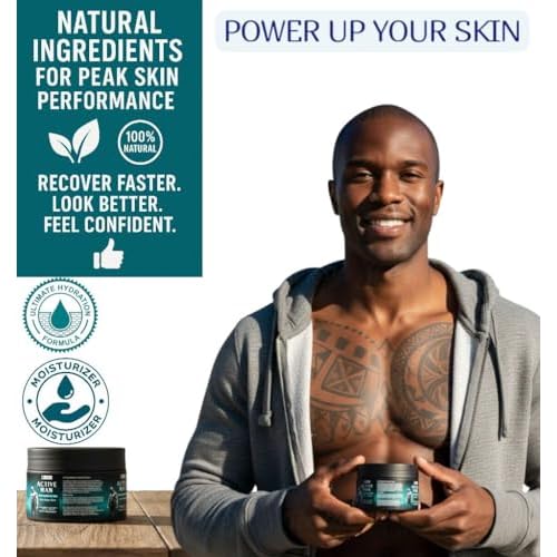 Body Butter for Men, Active Man Fast-Absorbing Deep Moisturizer with Natural Ingredients, Refreshing Scent, Ultimate Hydration Formula. Cologne scented.